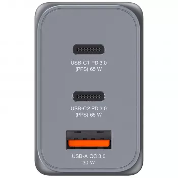Verbatim GNC-65 GaN Ladegerät 65W mit 2 x USB-C PD 65W / 1 x USB-A QC 3.0 (EU/UK/US)