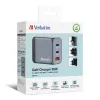 Verbatim GNC-65 GaN Ladegerät 65W mit 2 x USB-C PD 65W / 1 x USB-A QC 3.0 (EU/UK/US)