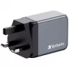 Verbatim GNC-65 GaN Ladegerät 65W mit 2 x USB-C PD 65W / 1 x USB-A QC 3.0 (EU/UK/US)