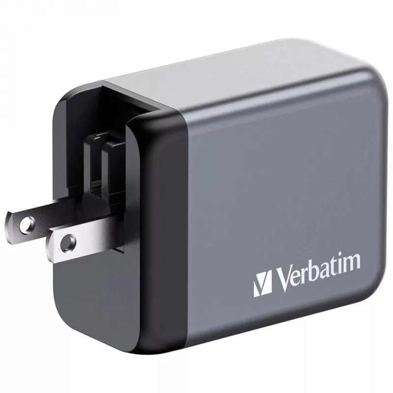Verbatim GNC-65 GaN Ladegerät 65W mit 2 x USB-C PD 65W / 1 x USB-A QC 3.0 (EU/UK/US)