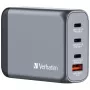 Verbatim GNC-100 GaN-Ladegerät 100W mit 2 x USB-C PD 100W / 1 x USB-C PD 65W / 1 x USB-A QC 3.0 (EU/UK/US)