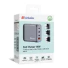 Verbatim GNC-100 GaN-Ladegerät 100W mit 2 x USB-C PD 100W / 1 x USB-C PD 65W / 1 x USB-A QC 3.0 (EU/UK/US)