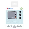 Verbatim GNC-100 GaN-Ladegerät 100W mit 2 x USB-C PD 100W / 1 x USB-C PD 65W / 1 x USB-A QC 3.0 (EU/UK/US)
