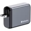 Verbatim GNC-100 GaN-Ladegerät 100W mit 2 x USB-C PD 100W / 1 x USB-C PD 65W / 1 x USB-A QC 3.0 (EU/UK/US)