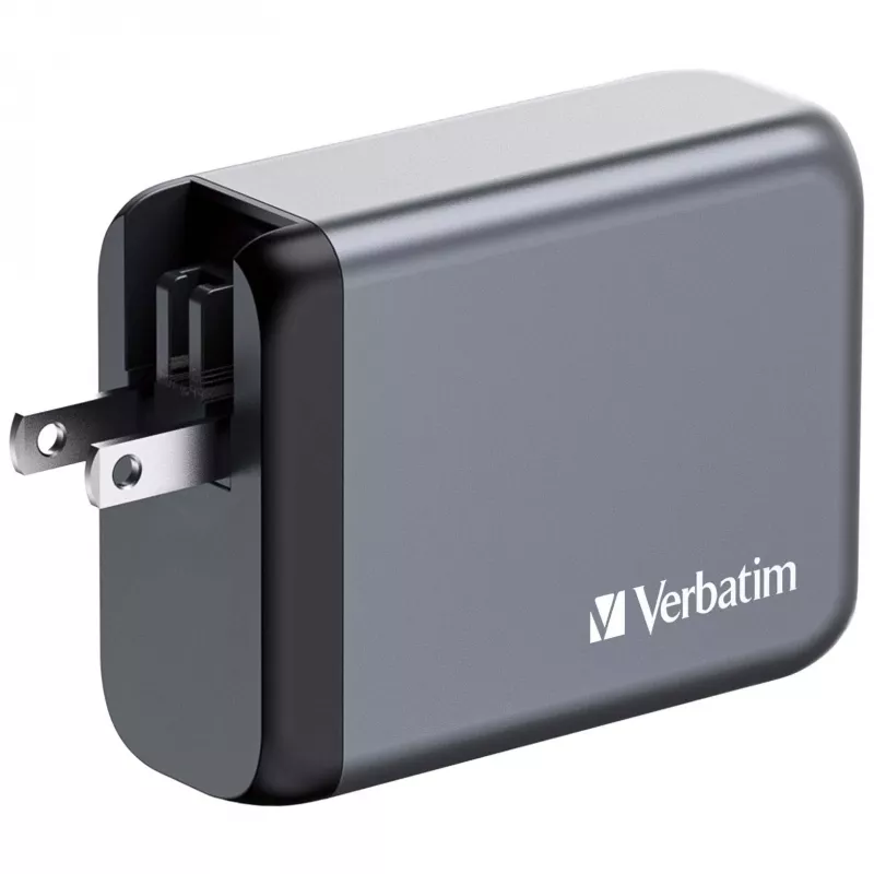 Verbatim GNC-100 GaN-Ladegerät 100W mit 2 x USB-C PD 100W / 1 x USB-C PD 65W / 1 x USB-A QC 3.0 (EU/UK/US)