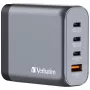 Verbatim GNC-140 GaN Ladegerät 140 W mit 2 x USB-C PD 140 W / 1 x USB-C PD 20 W / 1 x USB-A QC 3.0 (EU/UK/US)