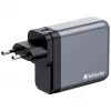 Verbatim GNC-140 GaN Ladegerät 140 W mit 2 x USB-C PD 140 W / 1 x USB-C PD 20 W / 1 x USB-A QC 3.0 (EU/UK/US)