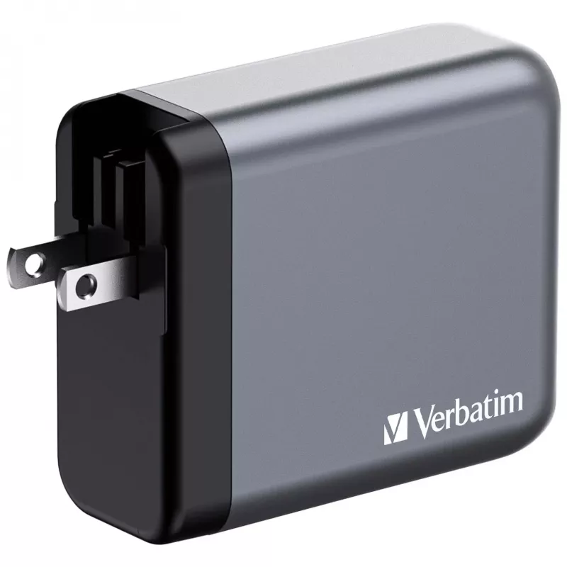 Verbatim GNC-140 GaN Ladegerät 140 W mit 2 x USB-C PD 140 W / 1 x USB-C PD 20 W / 1 x USB-A QC 3.0 (EU/UK/US)