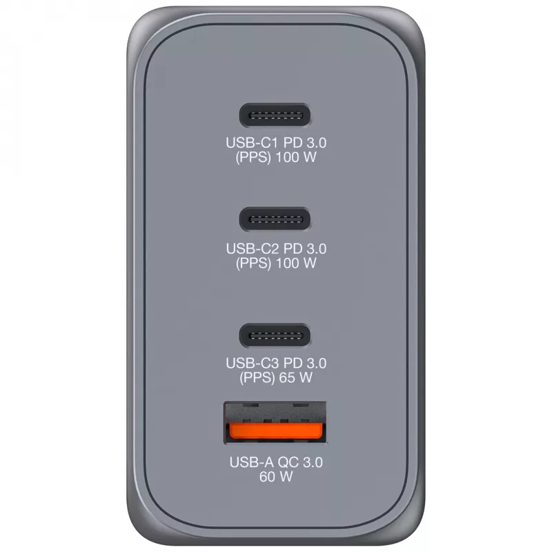 Verbatim GNC-200 GaN Ladegerät 200W mit 2 x USB-C PD 100W / 1 x USB-C PD 65W / 1 x USB QC 3.0 (EU/UK/US)