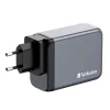 Verbatim GNC-200 GaN Ladegerät 200W mit 2 x USB-C PD 100W / 1 x USB-C PD 65W / 1 x USB QC 3.0 (EU/UK/US)