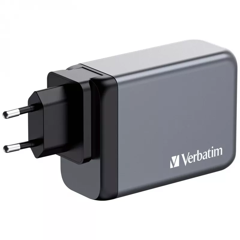 Verbatim GNC-240 GaN Ladegerät 240 W mit 1 x USB-C 140 W / 1 x USB-C 100 W / 1 x USB-C 65 W / 1 x USB-A QC 3.0 (EU/UK/US)