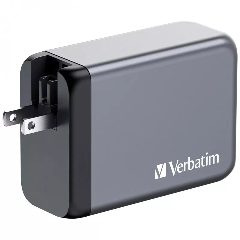Verbatim GNC-240 GaN Ladegerät 240 W mit 1 x USB-C 140 W / 1 x USB-C 100 W / 1 x USB-C 65 W / 1 x USB-A QC 3.0 (EU/UK/US)