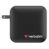 Verbatim Mini GaN Ladegerät 165W 4 Port US-Stecker mit EU- und UK-Adaptern