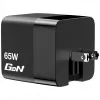 Verbatim GaN-Ladegerät 65 W 2 Ports mit einziehbarem Kabel, Display, US-Steckern sowie EU- und UK-Adaptern