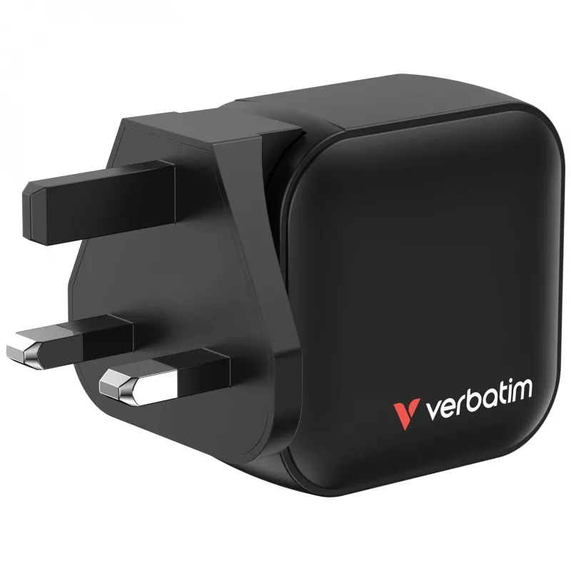 Verbatim Mini GaN Ladegerät 70W 3 Ports US-Stecker mit EU- und UK-Adaptern