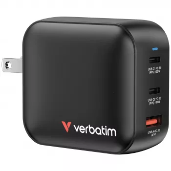 Verbatim GaN Ladegerät 100W Universal Schwarz AC Schnellladung Innenbereich