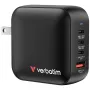 Verbatim Mini GaN Ladegerät 100W 4 Port US-Stecker mit EU- und UK-Adaptern