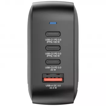 Verbatim Mini GaN Ladegerät 100W 4 Port US-Stecker mit EU- und UK-Adaptern