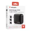 Verbatim Mini GaN Ladegerät 100W 4 Port US-Stecker mit EU- und UK-Adaptern