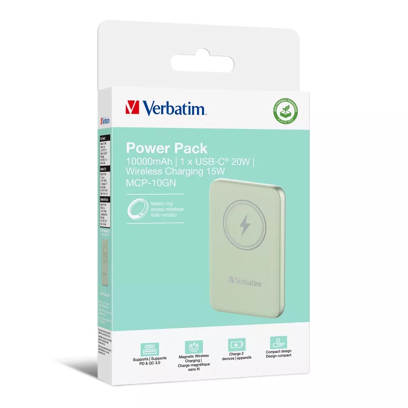 Verbatim Charge 'n' Go Magnetische kabellose Powerbank 10000mAh Grün