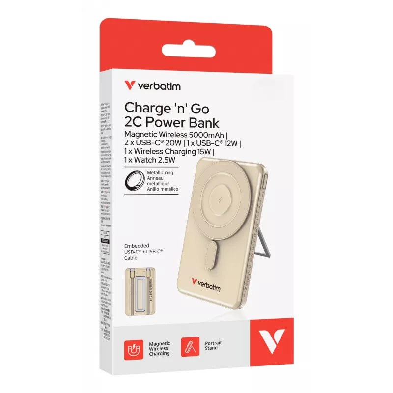 Verbatim Charge'n'G0 2C Powerbank 5000 mAh Gold