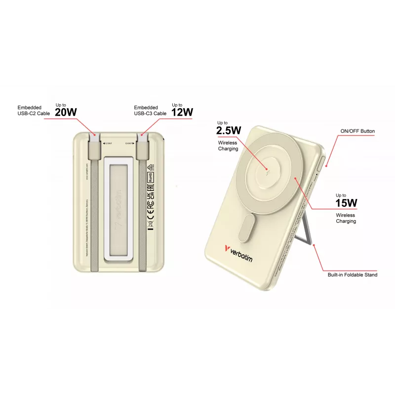 Verbatim Charge'n'G0 2C Powerbank 5000 mAh Gold