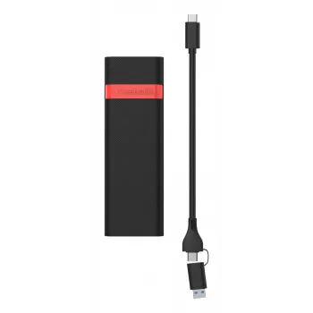 Verbatim M.2 NVMe SSD Gehäuse Kit, SSD-Gehäuse, M.2, PCI Express, 10 Gbit/s, USB-Konnektivität, Schwarz, Rot
