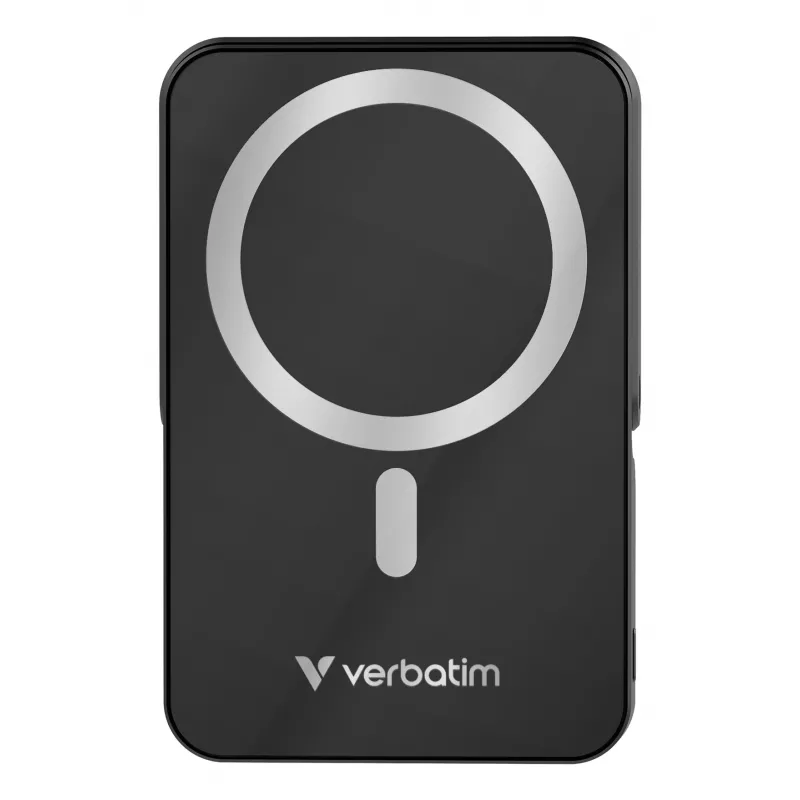 Verbatim Charge 'n' Go Magnetic Wireless Power Bank mit Ständer – 10000 mAh Schwarz