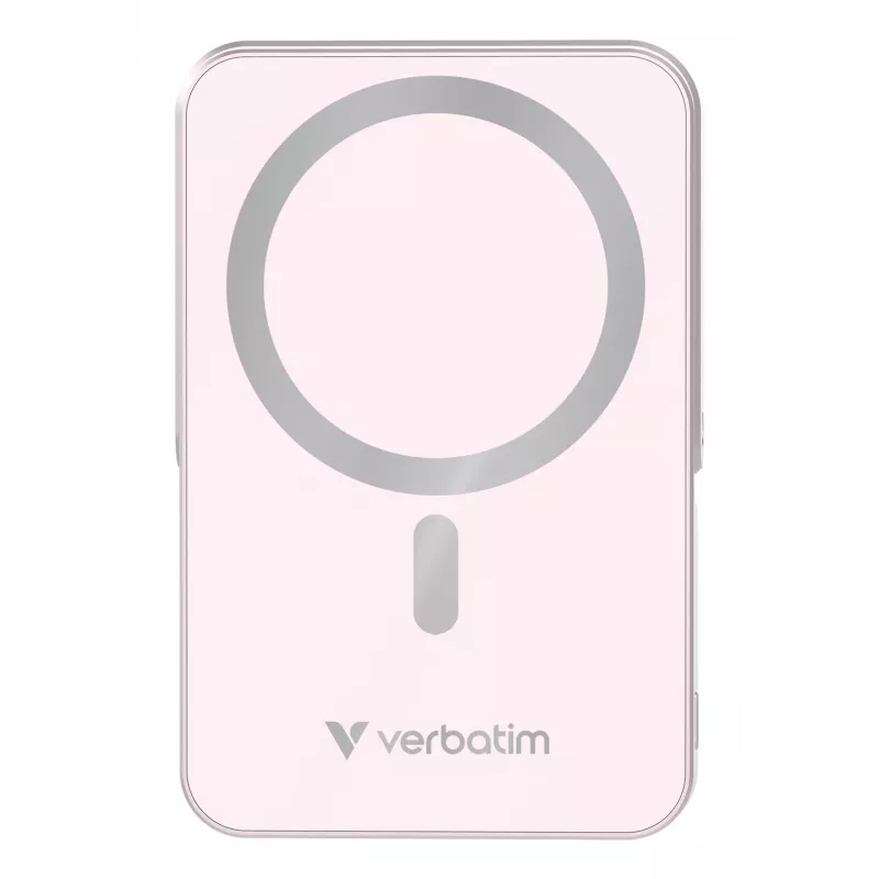 Verbatim Charge 'n' Go Magnetic Wireless Power Bank mit Ständer – 10000 mAh Pink