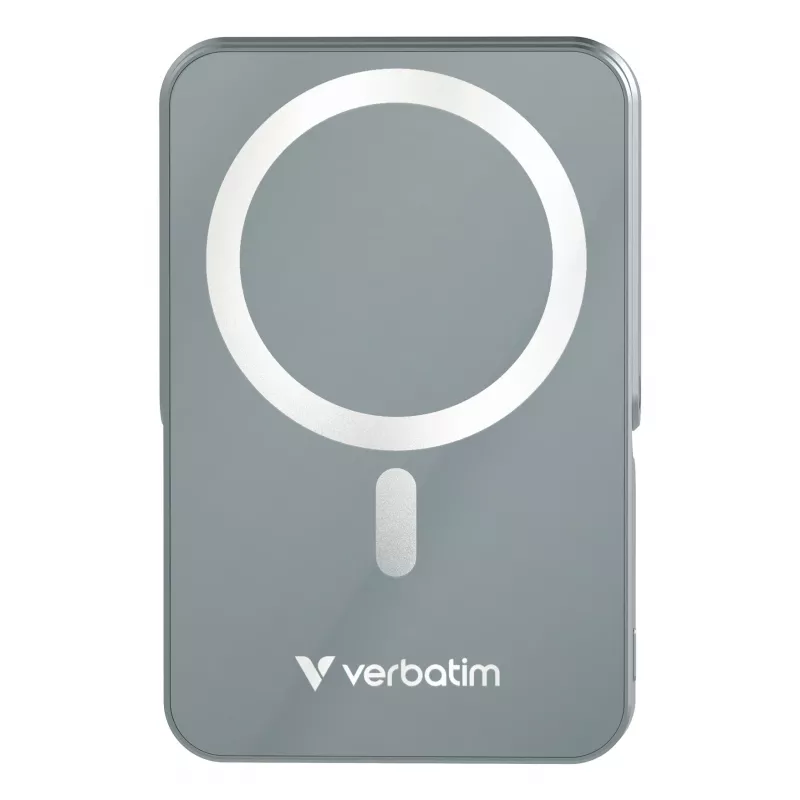 Verbatim Charge 'n' Go Magnetische kabellose Powerbank mit Ständer – 10000 mAh Grau
