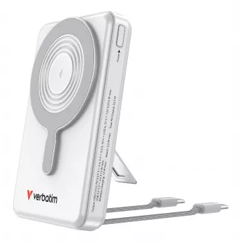 Verbatim Charge'n'Go 2C & Display Powerbank 10000 mAh Silber