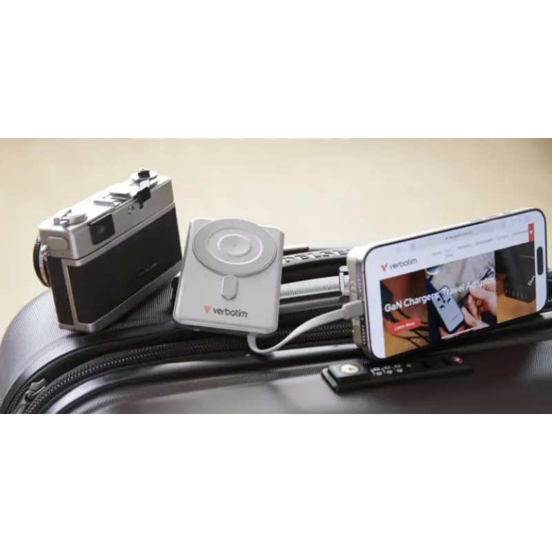 Verbatim Charge'n'Go 2C Powerbank 5000 mAh Silber, 5000 mAh, Lithium-Polymer (LiPo), Adaptive Fast Charging, Power Delivery 3.0, Quick Charge 3.0, Kabelloses Laden, 3,85 V, 20 W