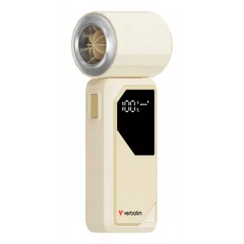 Verbatim Cool’n’Go AirJet Handventilator Weiß/Silber, Silber, Weiß, Handventilator, 1 Stk., 6 W, Lithium-Ionen (Li-Ion), 3,7 V