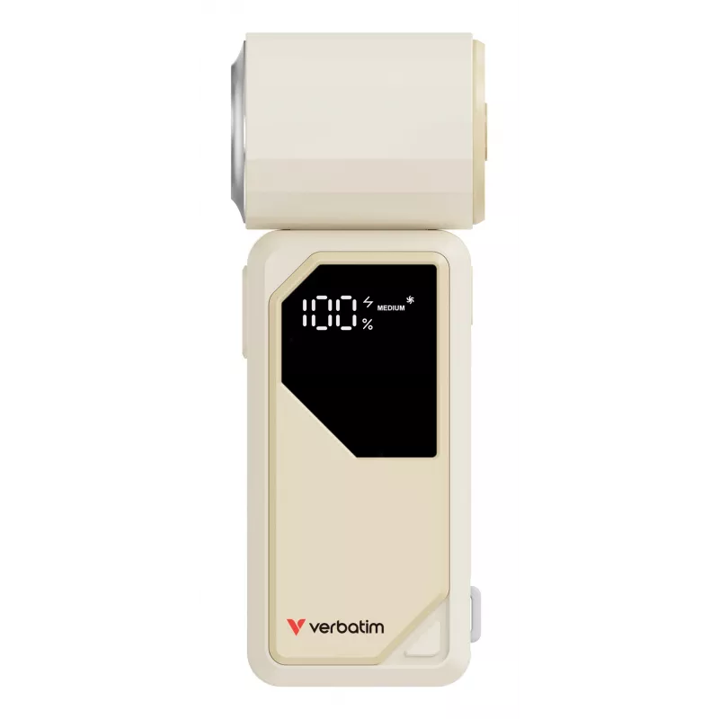 Verbatim Cool’n’Go AirJet Handventilator Weiß/Silber, Silber, Weiß, Handventilator, 1 Stk., 6 W, Lithium-Ionen (Li-Ion), 3,7 V