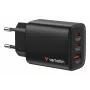 Verbatim Essentials GaN Ladegerät 65W EU-Stecker Schwarz, Innenbereich, AC, 20 V, Schwarz