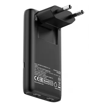 Verbatim Fold 'n' Go GaN-Ladegerät 65W EU-Stecker Schwarz, Innenbereich, AC, 20 V, Schwarz