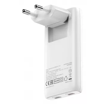 Verbatim Fold 'n' Go GaN-Ladegerät 65W EU-Stecker Weiß