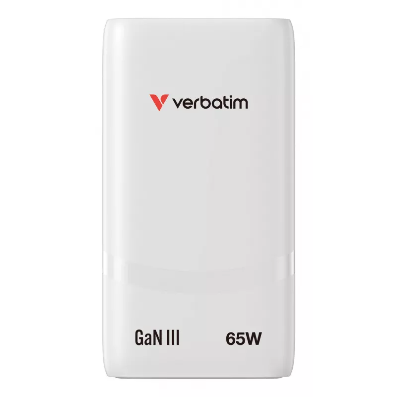 Verbatim Fold 'n' Go GaN-Ladegerät 65W EU-Stecker Weiß