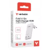 Verbatim Fold 'n' Go GaN-Ladegerät 65W EU-Stecker Weiß