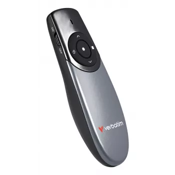 Verbatim Focus Wireless Presenter mit rotem Laserpointer, RF, USB, 30 m, Schwarz, Silber