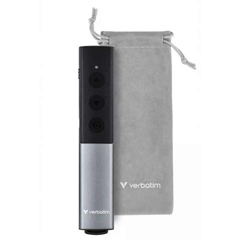 Verbatim Agenda Wireless Presenter mit rotem Laserpointer, RF, USB, 100 m, Schwarz, Silber
