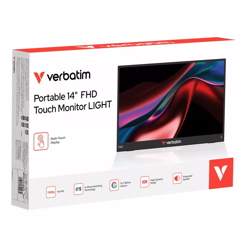 Tragbarer Monitor Verbatim 14 Zoll FHD Touch LCD 1920x1080