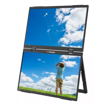 Verbatim Portable 15.6 Zoll FHD Dual Monitor Essentials, 39,6 cm (15,6 Zoll), LCD, 1920 x 1080 Pixel, Full HD, 16:9, 10 ms