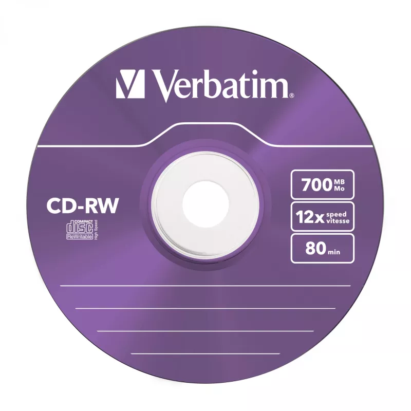 Verbatim CD-RW Colour 12x 700 MB 5 Stück