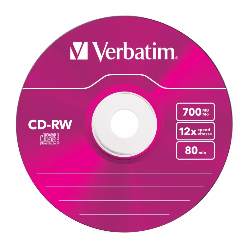 Verbatim CD-RW Colour 12x 700 MB 5 Stück