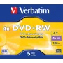 Verbatim VB-DPW44JC, DVD+RW, 120 mm, Jewel Case, 5 Stk., 4,7 GB
