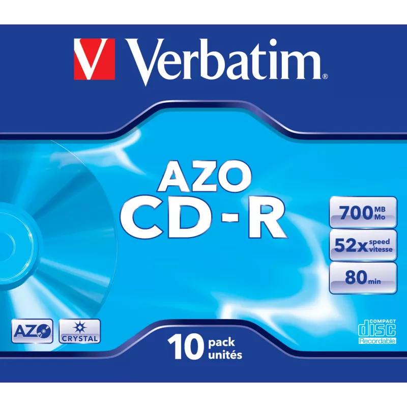 Verbatim CD-R AZO Crystal 700 MB 52x 10 Stück