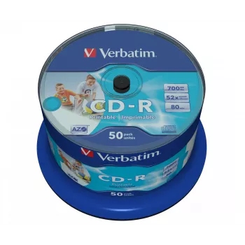 Verbatim CD-R AZO Wide Inkjet Printable no ID 700 MB 52x 50 Stk.