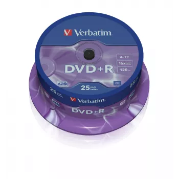 Verbatim VB-DPR47S2A, DVD+R, 120 mm, Spindel, 25 Stück, 4,7 GB