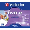 Verbatim DVD+R Wide Inkjet Printable ID Brand, DVD+R, 120 mm, bedruckbar, Jewel Case, 10 Stk., 4,7 GB